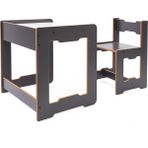 Minera 4-6 Yaş Martı Model Ahşap Montessori Aktivite Çalışma Masa Ve Sandalye Seti (1 Masa + 1 Sandalye) / Antrasit