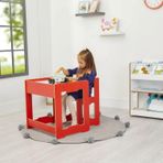 Minera 4-6 Yaş Martı Montessori Ahşap Çocuk Oyun, Çalışma, Aktivite Masa Ve Sandalyesi / Kırmızı