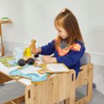 Minera Ahşap Çocuk Masa Sandalye 2-4 Yaş Kumru Model