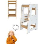Minera Ahşap Öğrenme Kulesi / 2-6 Yaş / Naturel + Beyaz