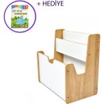 Minera Turna Ahşap 0-4 Yaş Çocuk Çok Amaçlı Montessori Oyuncak Toplama ve Kitaplık Ünitesi