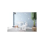 minerakids 4-6 Yaş Martı Ahşap Montessori Aktivite Çalışma Masa Sandalye Seti(1 Masa+1 Sandalye)/Beyaz Beyaz