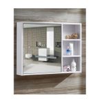 Mines 3 Raflı Aynalı Banyo Üst Dolabı, Beyaz