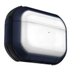 Minesk Airpods 3 için Armor Serisi Darbelere Karşı Ultra Güçlü Koruma Fiber Karbon Arka Tasarım Airpods Kılıfı (Lacivert Şeffaf, Airpods 3 2021)