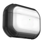 Minesk Airpods 3 için Armor Serisi Darbelere Karşı Ultra Güçlü Koruma Fiber Karbon Arka Tasarım Airpods Kılıfı (Siyah Şeffaf, Airpods 3 2021)