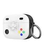 Minesk Airpods 3 ile Uyumlu Gaming Serisi Hybrid Tasarım Kılıf - İç Kısmı TPU - Dış Kısmı Polikarbonat - Kenarları Fiber Karbon Kaplama Premium Tasarım ve Mükemmel Koruma (Beyaz, Airpods 3 2021)