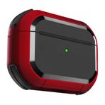 Minesk Airpods 3. Nesil için Uyumlu Armor Serisi Darbelere Karşı Ultra Güçlü Koruma Fiber Karbon Arka Tasarım Airpods Kılıfı (Airpods 3 2021, Kırmızı)