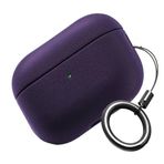 Minesk Airpods 3. Nesil ile Uyumlu Leather Skin Serisi Parmak İzi Tutmayan Dış Yüzeye Sahip ve Mükemmel Koruma Sağlayan Orta Sertlikte Silikon Kılıf (Mor, Airpods 3)