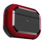 Minesk Airpods 4 ile Uyumlu Armor Serisi Darbelere Karşı Ultra Güçlü Koruma Fiber Karbon Arka Tasarım Kılıfı (Kırmızı, Airpods 4)