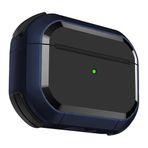 Minesk Airpods 4 ile Uyumlu Armor Serisi Darbelere Karşı Ultra Güçlü Koruma Fiber Karbon Arka Tasarım Kılıfı (Lacivert, Airpods 4)
