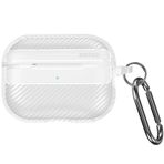 Minesk Airpods Pro 2 ile Uyumlu Fiber Karbon Görünümlü Şeffaf Silikon Kılıf Tam Oturan Mükemmel Kalıp ve Göz Alıcı Şık Tasarım (Airpods Pro 2)
