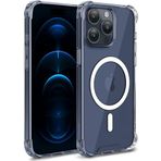 Minesk iPhone 12 Pro Max için MagShield Serisi MagSafe ile Uyumlu Köşe Korumalı Şeffaf Hybrid Kılıf Ultra Güçlü Manyetik Çember ve Kristal Berraklığında Materyal Premium Kalite Kılıf (12 Pro Max)