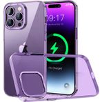 Minesk iphone 13 Pro Max ile Uyumlu Crystal Clear Ultra Şeffaf Polikarbonat Dış Gövde Kamera Çerçevesi ve Tuşları Metal Sararmayan Premium Sert Kılıf (Derin Mor)