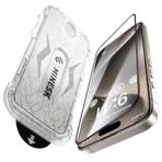 Minesk iPhone 14 Pro ile Uyumlu Hizalama Aparatlı ve Takılırken Camın Altında Kesinlikle Toz Bırakmayan Darbelere Karşı Ekstra Güçlü HD Ekran Koruyucu Cam (Kolay Kurulum, 14 PRO)