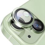 Minesk İphone 15-15 Plus ile Uyumlu Safir Kamera Lens Koruyucu Kolay Kurulum Kitli Çizilmez Safir Cam ve Titanyum Alaşım Çerçeve (Yeşil, Safir Cam)