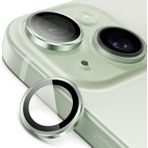Minesk İphone 15-15 Plus ile Uyumlu Temperli Cam Kamera Lens Koruyucu Alüminyum Alaşım Çerçeveli ve 9H Sertliğinde Lens Koruma (Yeşil, Temperli Cam)