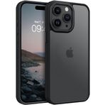 Minesk iphone 15 için Mat Hybrid Materyal Metal Kamera Korumalı ve Metal Tuş Takımlı Ultra Güçlü Koruma Sağlayan ve Şık Görünümlü Premium Kılıf (Siyah, 15)