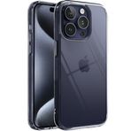 Minesk iPhone 15 Pro ile Uyumlu Crystal Clear (Ultra Şeffaf Silikon) Kılıf Arkası Sert Polikarbonat Kenarları Yumuşak TPU Darbe Emici iç Hava Yastığı Destekli Kapak (15 Pro)