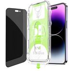Minesk iphone 15 Pro Max için Privacy Hayalet Gizlilik filtreli Kolay Kurulum Ekran Koruyucu Toz Bırakmayan ve Kendiliğinden Yapışan Hizalama Kitli Temperli Cam (15 Pro Max)