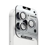 Minesk iPhone 16 Pro-16 Pro Max ve 17 Pro-17 Pro Max ile Uyumlu Orijinal Safir Cam (%99.9 Saflıkta Gerçek Safir) Cihazın Kendi Lensleri ile Aynı Materyal Lens Koruyucu Kamera Camı (Gümüş)