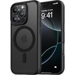 Minesk iPhone 16 Pro Max için Kılıf Magsafe ile Uyumlu Fusion Mat Güçlü Koruma Kabı Metal Tuş Takımı Ultra Güçlü Mıknatıslar Şık Tasarım 16 Pro Max Kılıfı için (Siyah, 16 Pro Max)