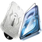 Minesk iPhone Air ile Uyumlu Hizalama Aparatlı ve Takılırken Camın Altında Kesinlikle Toz Bırakmayan Darbelere Karşı Ekstra Güçlü HD Ekran Koruyucu Cam (Kolay Kurulum, Air)