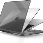 Minesk MacBook Air 13.3 inç m1 ile Uyumlu Polikarbonat Sert Koruyucu Çizilme ve Darbe Önleyici Kılıf A2337 A2179 A1932 (Siyah Şeffaf, 13.3 inç 2018-2022 Arası (m1 işlemci))