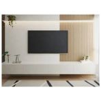 Minezza Mobilya Lilya Modern Tasarımlı TV Ünitesi 200 cm Beyaz Suntalam Malzeme ile 30 cm Derinlikte