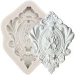 MINFEIDMS Barok fotoğraf çerçevesi, silikon kalıplar, resim çerçevesi, fondan şeklinde, vintage, ayna, çerçeve, şeker, pasta dekorasyonu, Cupcake süsü, çikolata, kauçuk macun, polimer kil