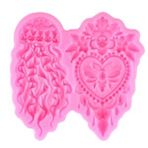 MINFEIDMS Barok Kabartma Çiçek Ahtapot Çiçek Silikon Çikolata Kalıpları Küçük Çiçekler Fondan Pasta Dekorasyonu için Pişirme Kalıpları Cupcake Topper Kauçuk Macun Şeker Polimer Kil