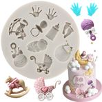 MINFEIDMS Bebek partisi için sevimli bebek silikon fondan pasta kalıbı, şeker pastası için cupcake kalıbı, dekorasyon, cupcake tepsi, çikolata, şekerleme, kauçuk macun, polimer kil