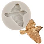 MINFEIDMS Silikon fondan kalıpları, kuşlu, kuş çikolata kalıpları, pasta dekorasyonu için, cupcake süsleme, çiçek macunu, şekerleme, polimer kil