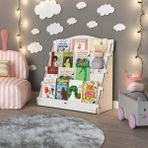 Mingitav Lucky Montessori Ahşap Çocuk Odası 4 Raflı Kitaplık - Beyaz