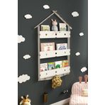 Mingitav Maison Çatılı Askılı Ahşap Eğitici Montessori Çocuk Odası Kitaplık