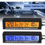 Mingjin Shop 1 Ar Dijital LCD Saat & Iç ve Dış Sıcaklık Göstergesi & Gerilim Monitörü Taşınabilir Araç Mavi Turuncu Arka Işık (Yurt Dışından)