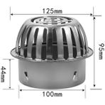 Mingjin Shop2 110MM Tarzı Balkon Çatı Yer Sifonu Paslanmaz Çelik Yuvarlak Büyük Deplasman Anti-Blokaj Filtre Ekran Kapağı Dış Mekan Yer Sifonu (Yurt Dışından) - Banyo muslukları ve aksesuarları - Renkli
