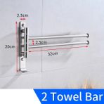 Mingjin Shop2 2 Çubuklu Çelik Tarzı Havlu Çubuğu Paslanmaz Çelik Banyo Havlu Askısı Asılı Tutucu Duvara Monte Döner Havlu Demiri Askı Kanca ile Banyo Rafı (Yurt Dışından) - Renkli