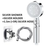 Mingjin Shop2 3 Adet - Gümüş Tarzı Banyo Duş Başlığı Basınçlı Büyük Su Çıkışı Ev Durdurma Düğmesi ile 5 Vitesli Ayarlanabilir Su Isıtıcı Duş Başlığı (Yurt Dışından) - 1