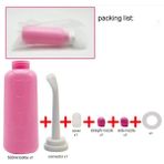 Mingjin Shop2 500ML Pembe Tarzı 2 Yollu 500 ml Taşınabilir Seyahat El Bide Püskürtücü Şişe Memesi Tuvalet Kişisel Temizleyici Koltuk Hijyen Sprey Yıkama (Yurt Dışından) - Bide muslukları ve aksesuarları - Beyaz