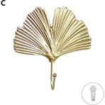 Mingjin Shop2 Altın C Stili Et Nordic Duvara Monte Bornoz Kanca Yaprak Şekli Palto Askılık Portmanto Anahtar Elbise Askısı Ev Asılı Dekorasyon (Yurt Dışından)