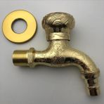 Mingjin Shop2 C-Altın Tarzı Oyma Duvar Şişe Musluk Bibcock Çinko Alaşım Retro Musluk Dekoratif Açık Bahçe Musluk Çamaşır Makinesi Paspas Dokunun Torneira De Parede (Yurt Dışından) - Su Musluk - Beyaz