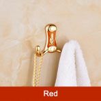 Mingjin Shop2 Kırmızı Stil Bornoz Kancaları Çift Kanca Metal Altın Elbise Kancası Havlu Çanta Caddy Askıları Kapı Kancası Duvara Monte Banyo Aksesuarı Ceket Kancası B663 (Yurt Dışından)