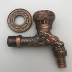 Mingjin Shop2 No.14 Tarzı Oyma Duvar Şişe Musluk Bibcock Çinko Alaşım Retro Musluk Dekoratif Açık Bahçe Musluk Çamaşır Makinesi Paspas Dokunun (Yurt Dışından) - Banyo muslukları ve aksesuarları - Renkli