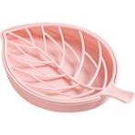 Mingjin Shop2 Pembe Tarzı Yaprak Şekli Kaymaz Sabun Kutusu Sabunluk Sabunluk Tuvalet Duş Teknesi Boşaltma Rafı Sabun Tepsisi Tutucu Sabun Tasarrufu Banyo Aletleri (Yurt Dışından)