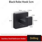 Mingjin Shop2 RH-05CM Tarzı Havlu Demiri Bar Tuvalet Rafı Raf Kağıt Rulosu Tutucu Bornoz Kancaları Duvar Siyah Paslanmaz Çelik Duş Depolama Banyo Aksesuarları (Yurt Dışından) - Beyaz - 1