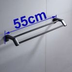 Mingjin Shop2 Siyah 55 cm Stili Mat Siyah Paslanmaz Çelik Banyo Çift Havlu Raf Raf Tutucu Banyo Havlu Askısı Bar Havlu Demiri Banyo Aksesuarları (Yurt Dışından) - Renkli