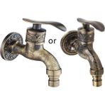 Mingjin Shop2 Yeşil Stil Antik Bronz Duvara Monte Musluk Lavabo Bataryası Ejderha Çamaşır Makinesi Su Taa (Yurt Dışından) - Banyo Musluğu - Beyaz