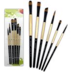 Mingjinshop3 1010-6B Stili 6 Adet Farklı Boyut Ahşap Boya Fırçası Seti Naylon Saç Boyama Fırçaları Suluboya Akrilik Yağlıboya Sanat Malzemeleri (Yurt Dışından)