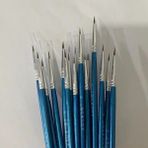 Mingjinshop3 40 Adet Mavi 0 Stil Gelincik Saç Ahşap Saplı Suluboya Boya Fırçası Kalem Guaj Için Minyatür Kanca Hattı Kalem Yağlı Akrilik Boyama Sanat Boya Fırçaları (Yurt Dışından) - Renkli