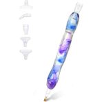 Mingjinshop3 Açık Mormavi Stili Elmas Boyama Matkap Kalem Aracı Aksesuarları Kiti ve El Yapımı Reçine 5d Elmas Boya Elmas Sanat Kalem Ipuçları Başlıkları Yerleştirici ve Balmumu (Yurt Dışından) - Renkli